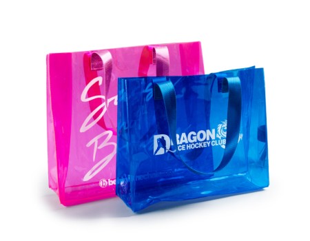 PVC Bag with Cross-Stitched Handles