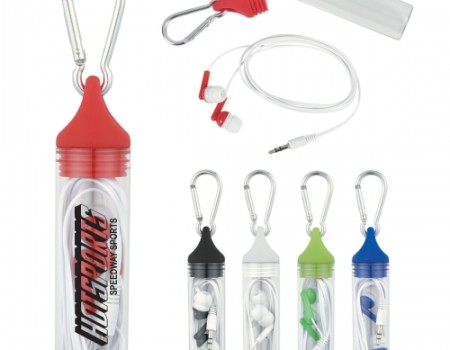 Ear Buds In Case With Carabiner