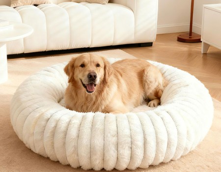 Calming Dog Beds for Large Dogs Cream