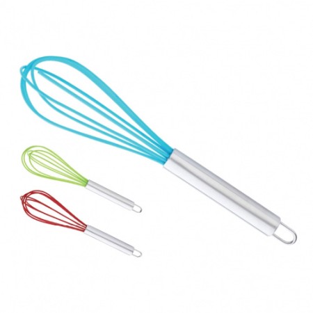 Rubber Whisk with Steel Handle