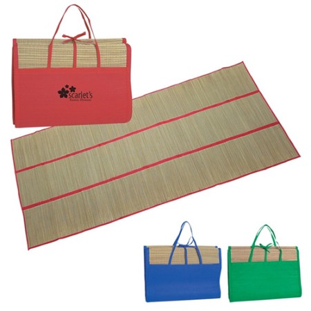 Straw Beach Mat Tote Bag