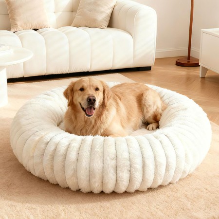Calming Dog Beds for Large Dogs Cream