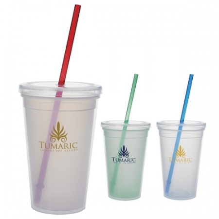 16 oz. Double Wall Mood Straw Tumbler